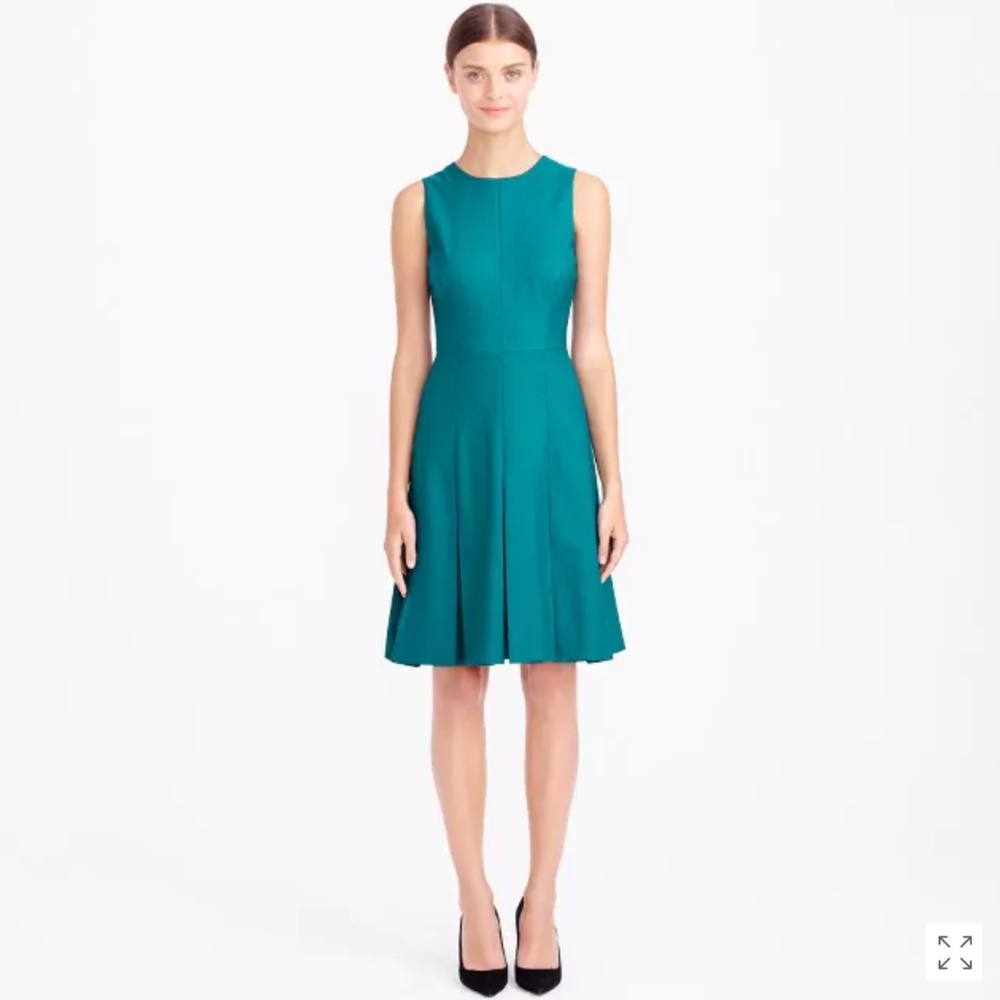 J.Crew Pleated dress in Super 120s wool